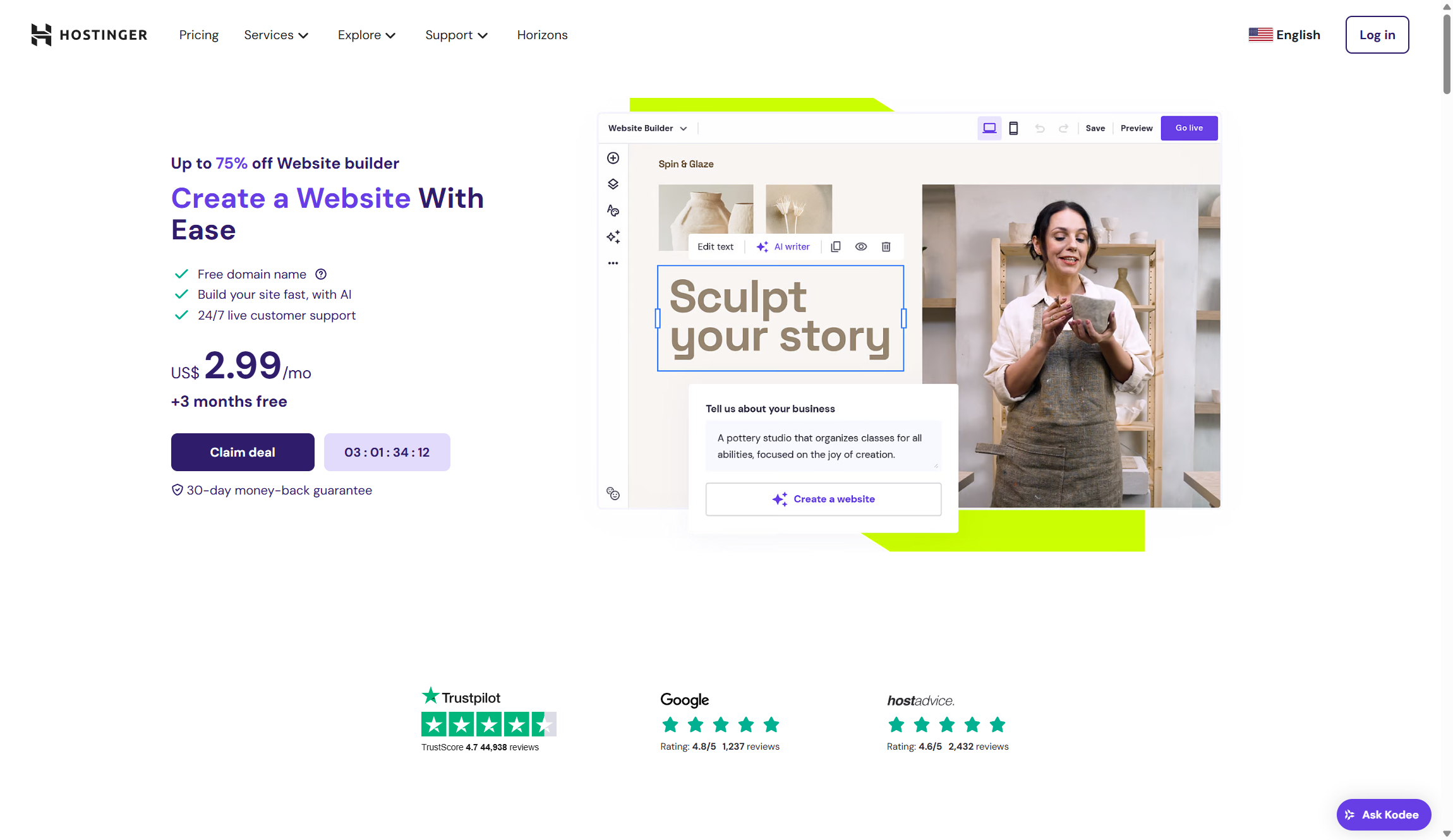 سازنده وب‌سایت هوش مصنوعی هاستینگر