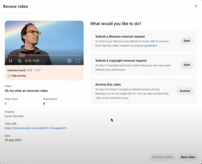 فناوری شناسایی شباهت یوتیوب