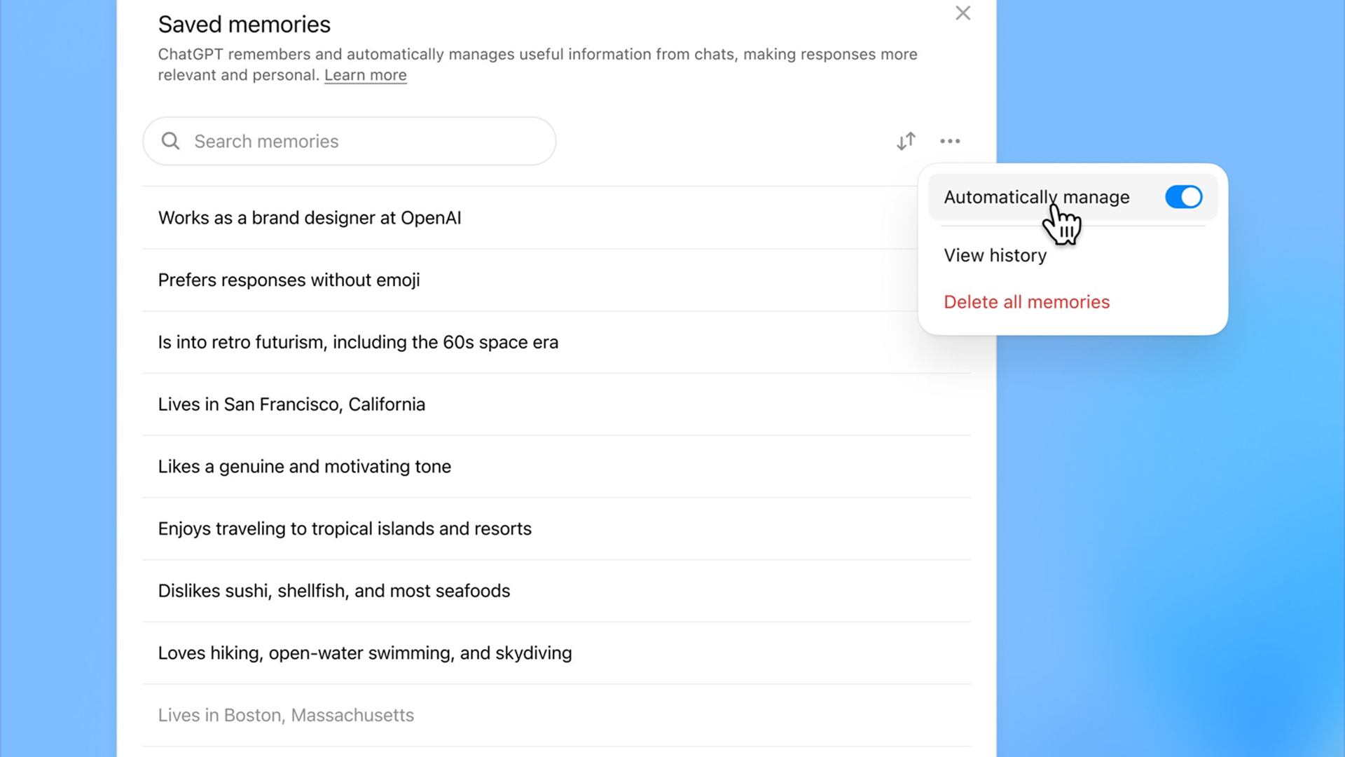 ویژگی حافظه جدید ChatGPT