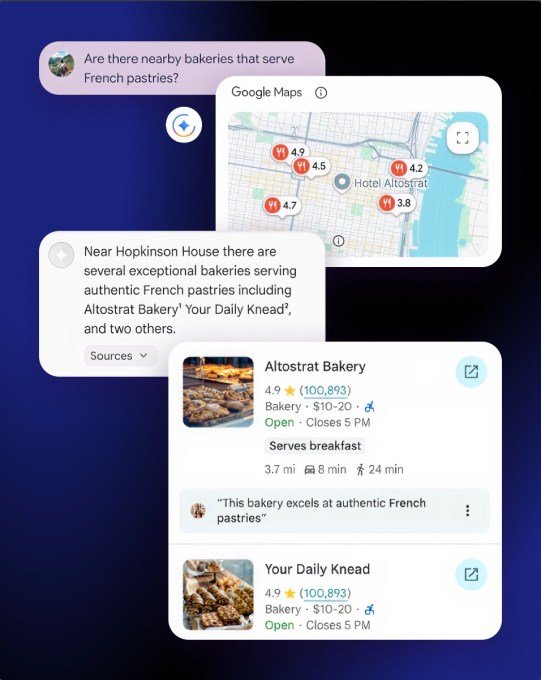 ابزارهای هوش مصنوعی گوگل مپ
