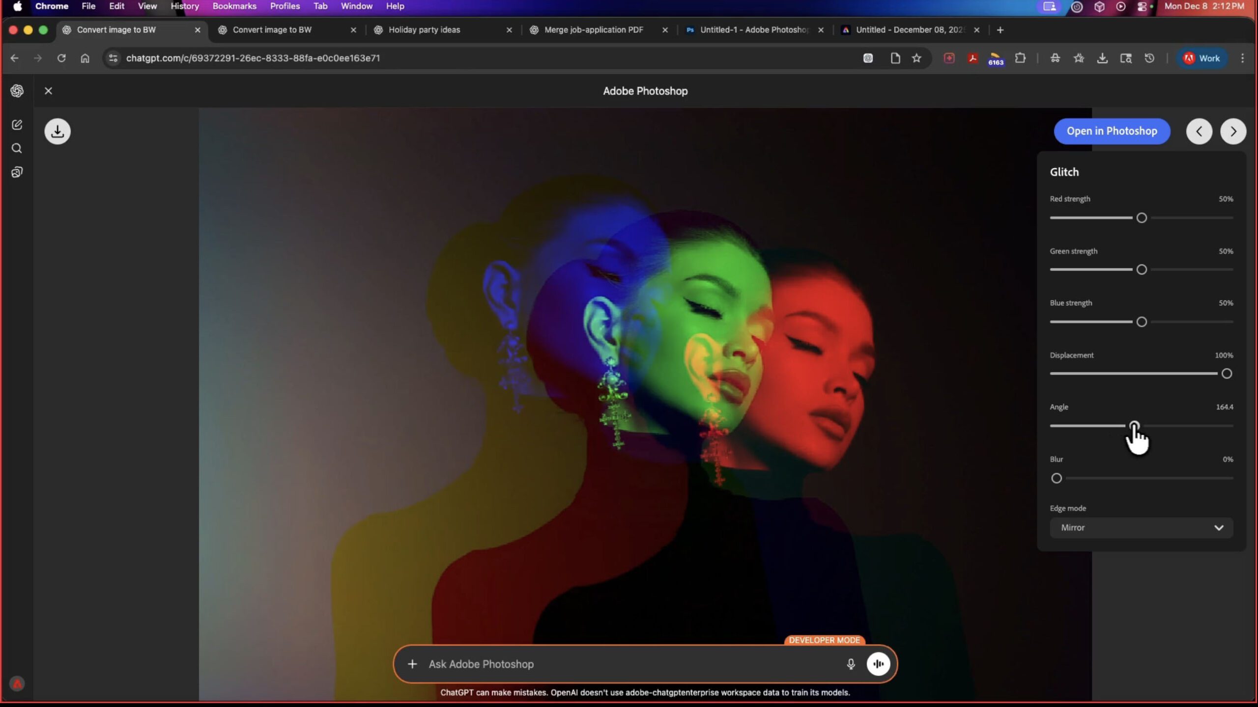 فتوشاپ در ChatGPT