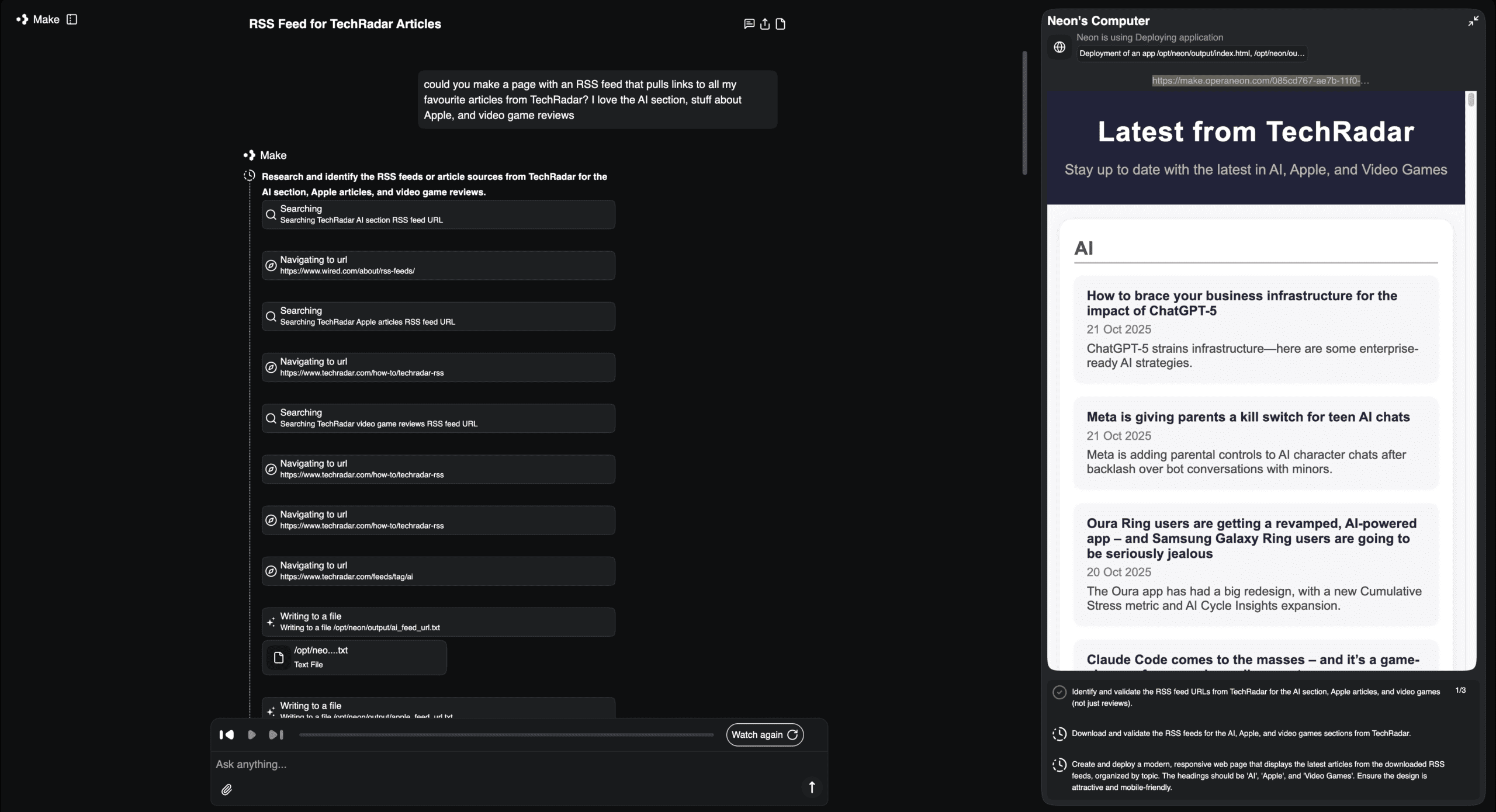 مرورگر هوش مصنوعی اپرا نئون