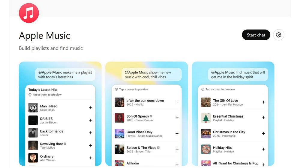اپل موزیک در ChatGPT